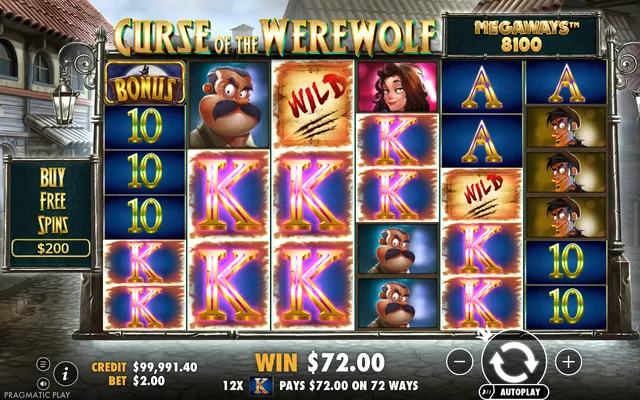 Curse of the Werewolf Megaways: in-game screenshot 2