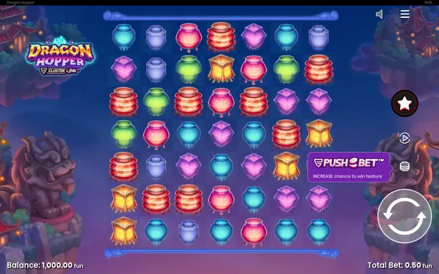 Dragon Hopper – base game with the reels and symbols, themed around Asia