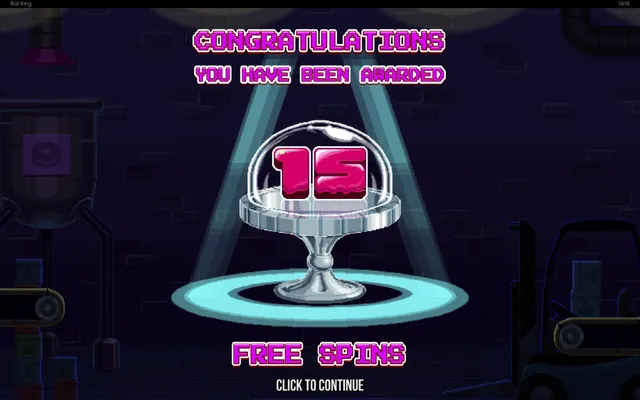 Rat King – free spins round, themed around arcade games