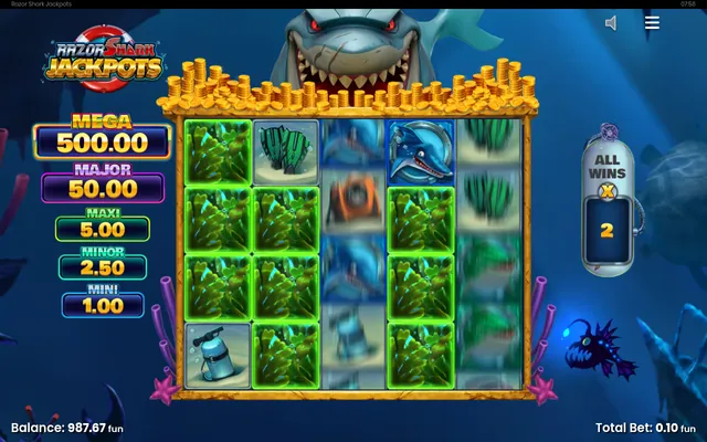Razor Shark Jackpots: στιγμιότυπο 4 από το παιχνίδι