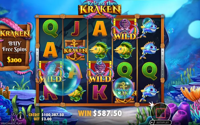 Release the Kraken – κύριο παιχνίδι με τους τροχούς και τα σύμβολα, θέμα: τέρατα (2)