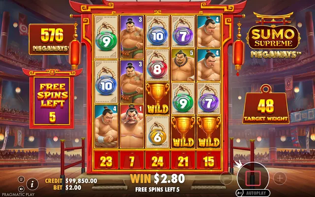Sumo Supreme Megaways: στιγμιότυπο 4 από το παιχνίδι